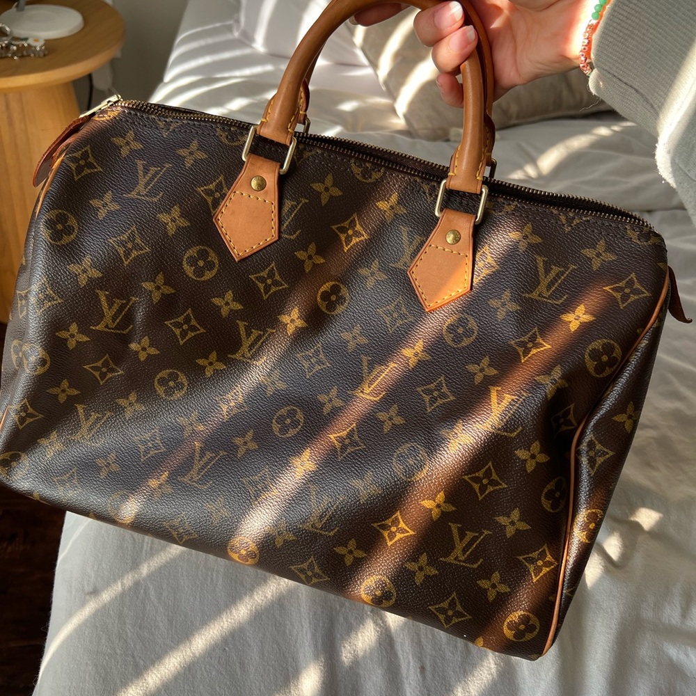 Louis Vuitton Brown Duffel Bag Speedy 35 - Picture 11 of 17